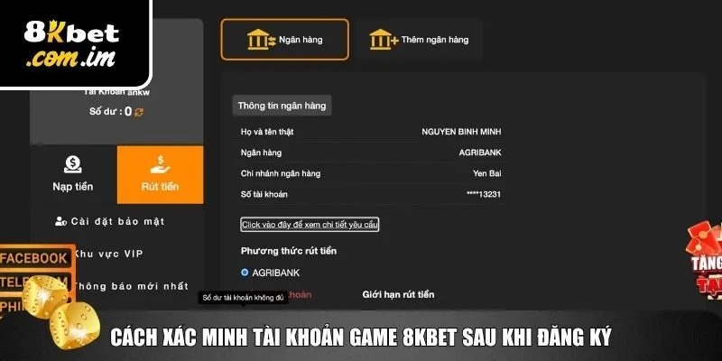 Đăng Ký 8Kbet – Tạo Tài Khoản Cá Cược Trong 30 Giây 3 Thực hiện xác minh tài khoản sau khi đăng ký 8Kbet