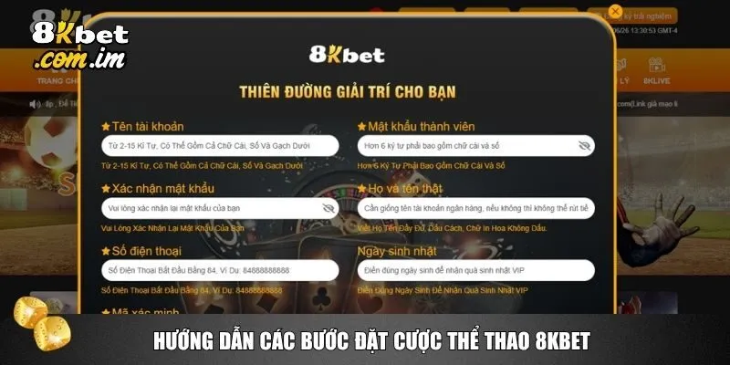 Thể Thao 8kbet 3 Hướng dẫn các bước đặt cược thể thao 8kbet